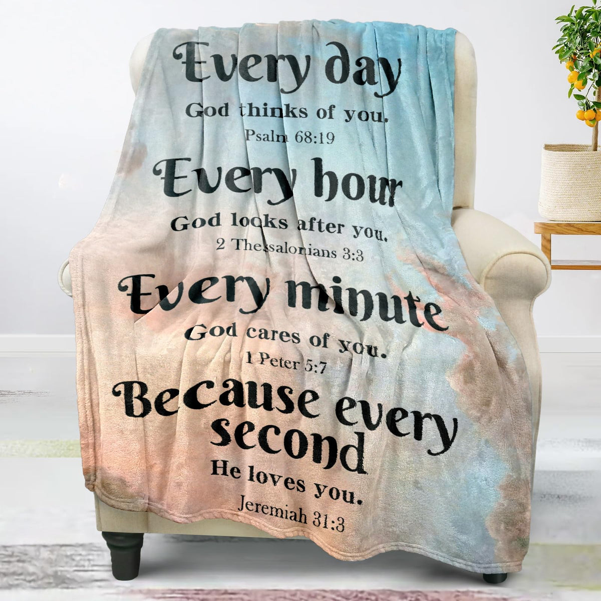 COMFAR Christian Gifts for Women Faith, Inspirational/Religious/Spiritual/Baptism Gifts for Adults/Girl, Soft Throw Blankets for Women/Men, First Holy Communion Gifts for Girls 40"x 50"