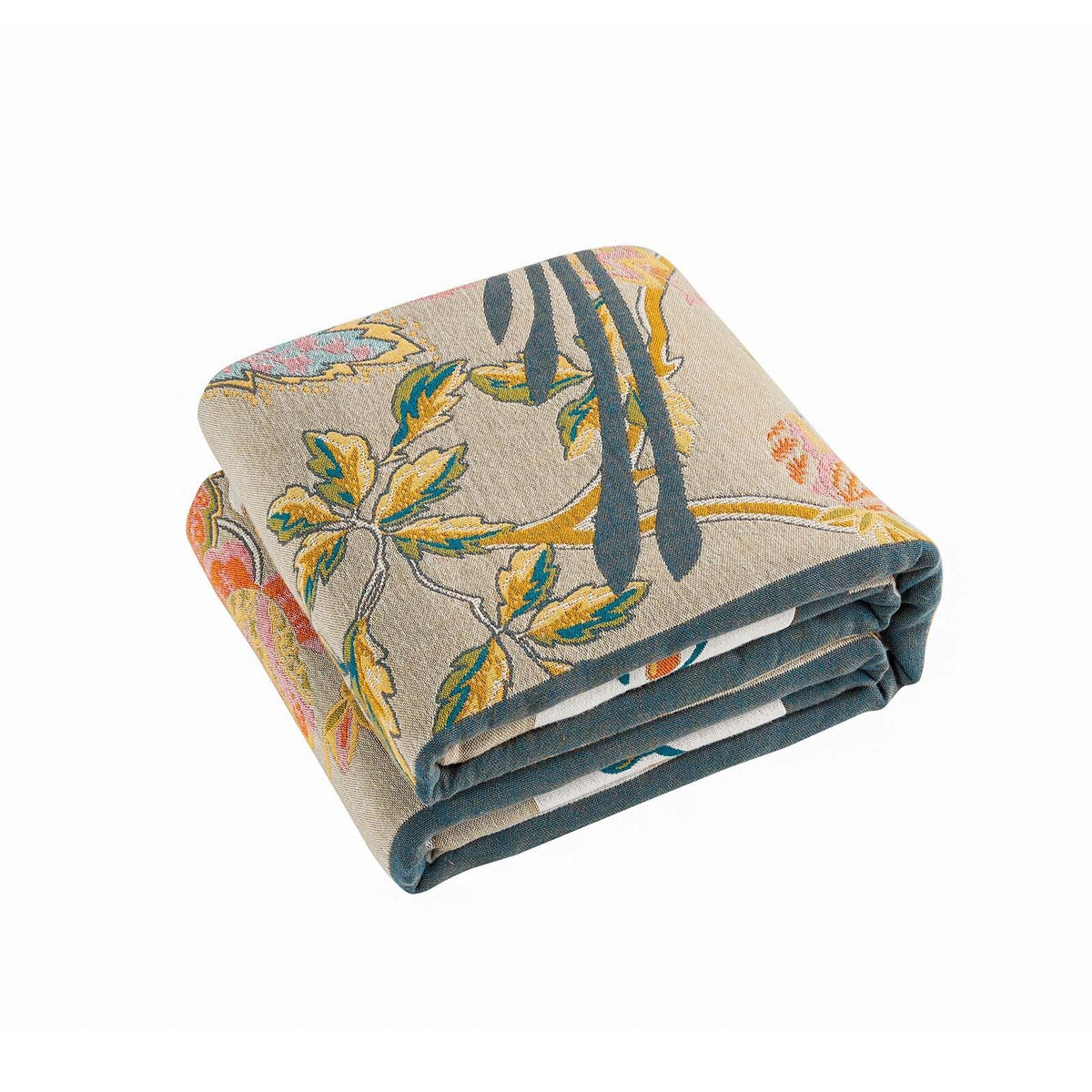 XIBLC Boho Throw Blanket, 100% Cotton Ultra Soft Luxury Throw Rustic Quilt, 50"x60" Floral Bird Butterfly Farmhouse Decor Bed Blankets, All Season Rustic Reversible Bohemian Throw for Bed - Yellow