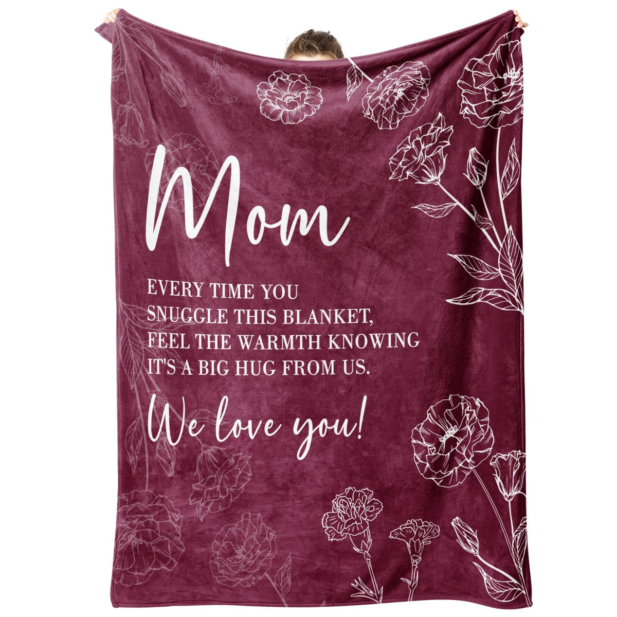 GiltGlimmer Mom Birthday Gifts, Mom Floral Blanket Blue, 60" x 50"
