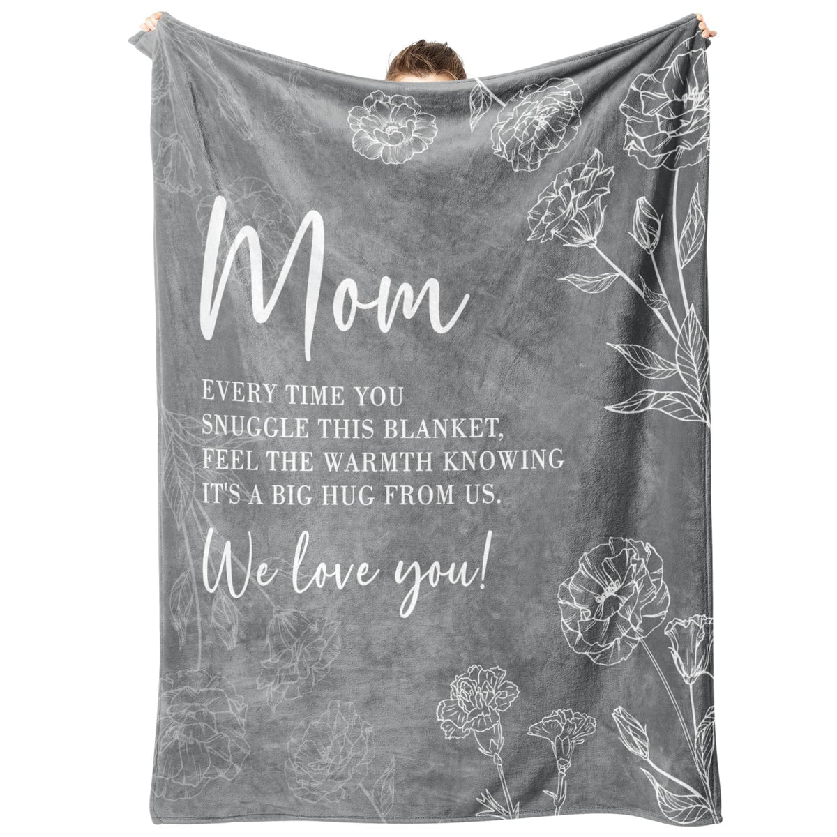 GiltGlimmer Mom Birthday Gifts, Mom Floral Blanket Blue, 60" x 50"
