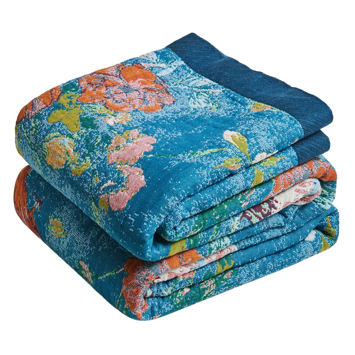 MSGKV Boho Throw Blanket 50"x60" Cotton Throw for Couch Sofa, Floral Quilt