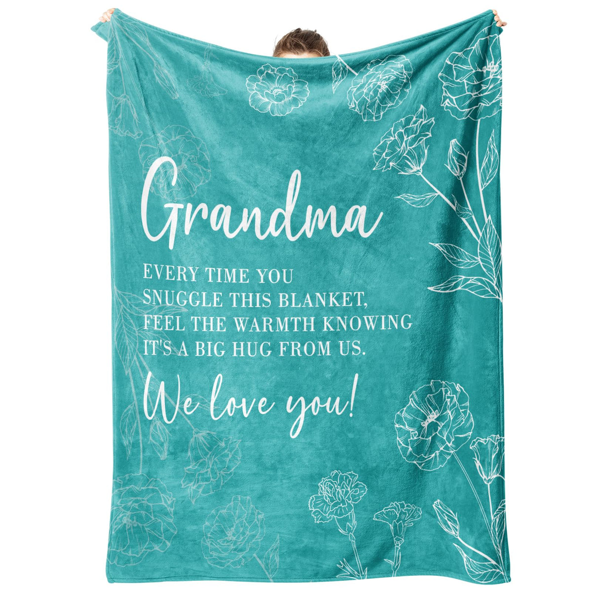 GiltGlimmer Grandma Gifts, Grandma Floral Blanket 50" x 60", Purple