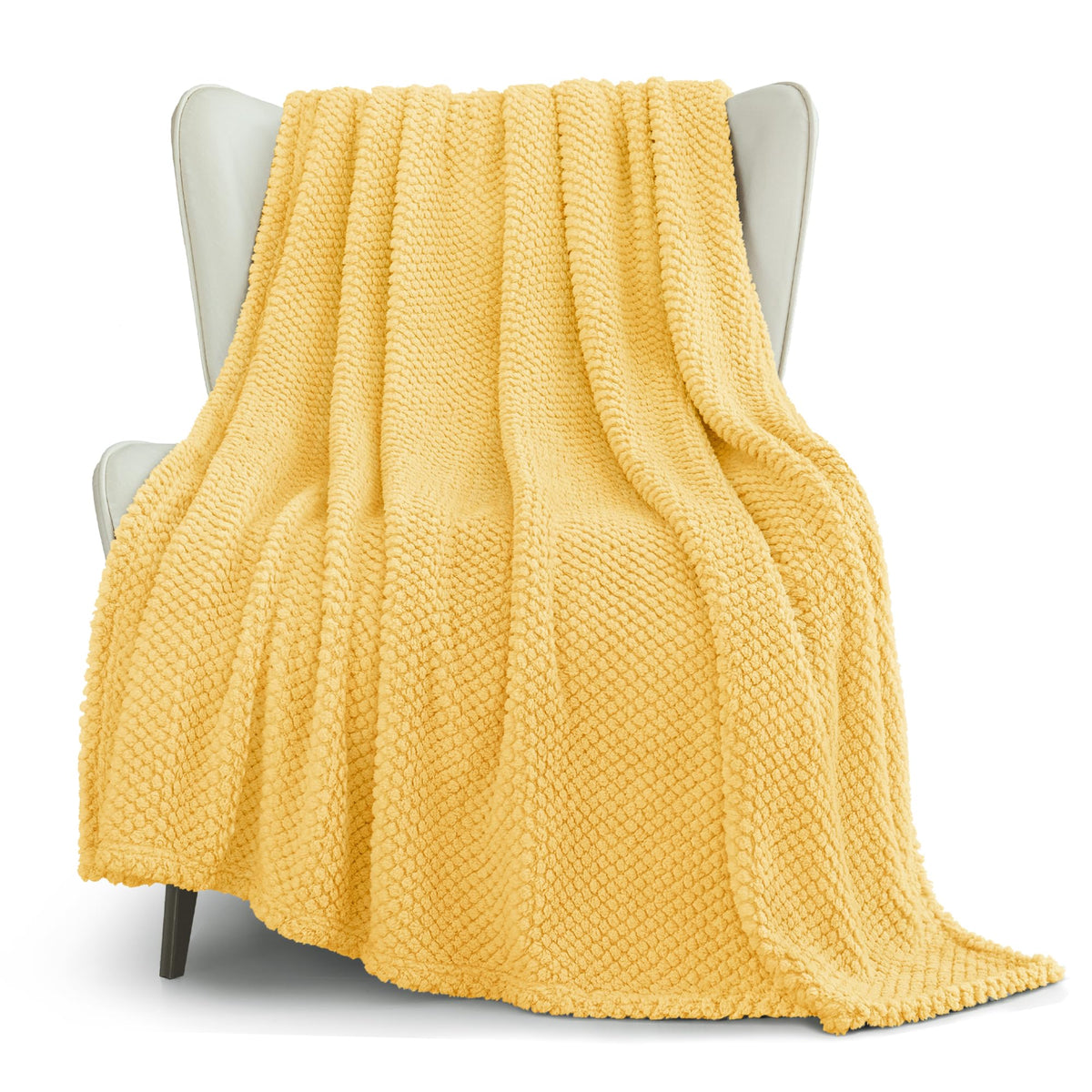 Whale Flotilla Extra Large Fuzzy Fleece Throw Blanket for Couch, 50x70 Inch Fluffy Warm Soft Jacquard Blankets for All Season, Lightweight and Cozy, Ivory