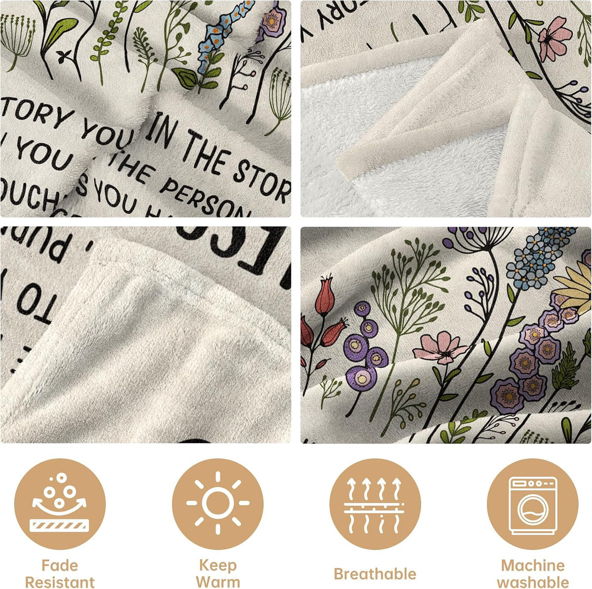 Afterprints 50th Birthday Gift for Her, Chapter 50 Birthday Blanket