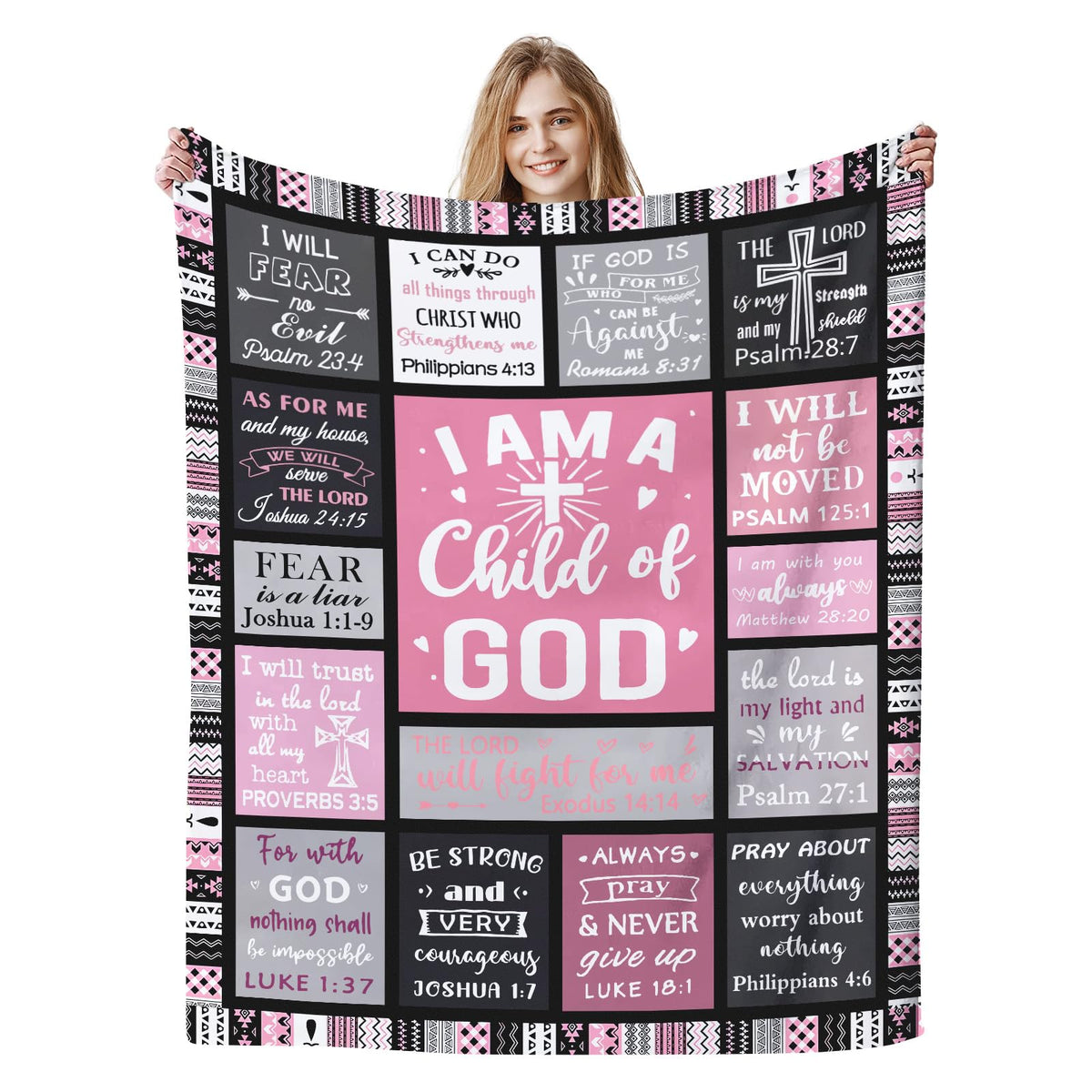 COMFAR Christian Gifts for Women Faith, Inspirational/Religious/Spiritual/Baptism Gifts for Adults/Girl, Soft Throw Blankets for Women/Men, First Holy Communion Gifts for Girls 40"x 50"