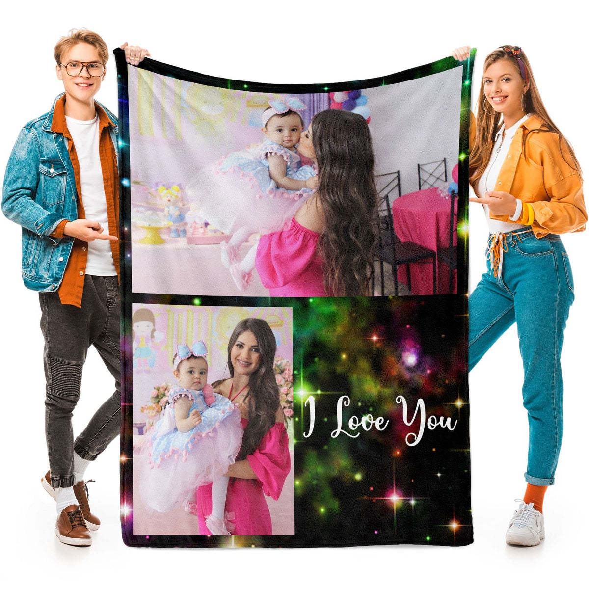 Printwoo Custom Blanket with Picture Customized Thow Blankets Personalized Blanket Customizable Blanket Photo Blankets Customize Gifts for Girlfriend Boyfriend Wife Husband Mom Couple