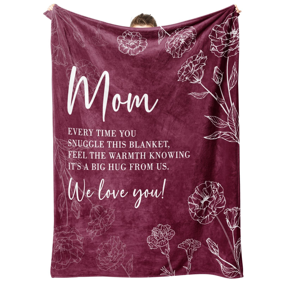 GiltGlimmer Mom Birthday Gifts, Mom Floral Blanket Blue, 60" x 50"