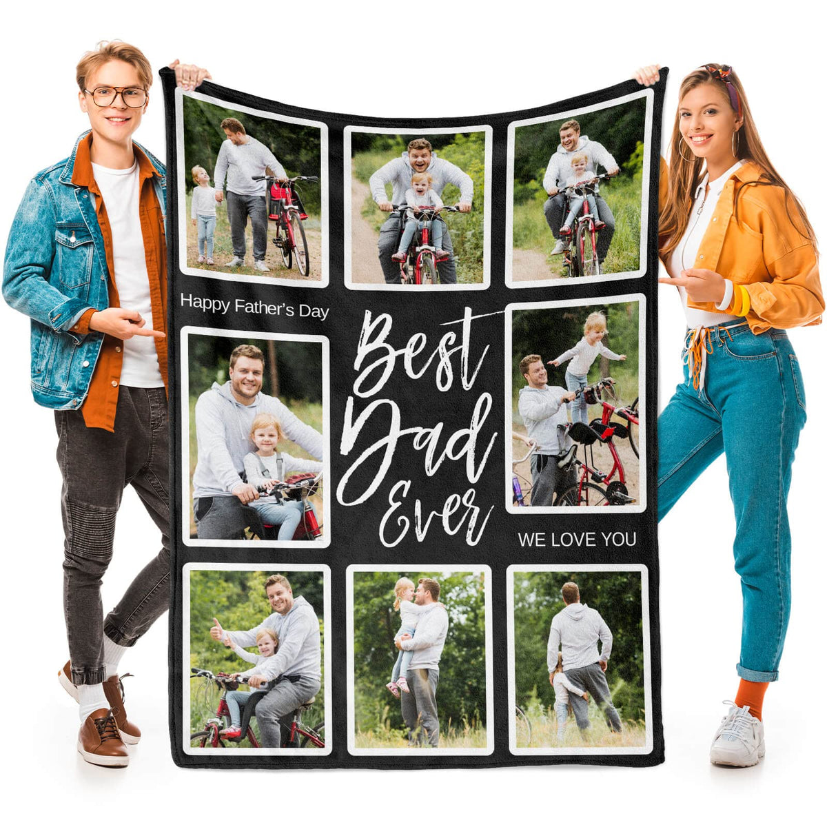 Printwoo Custom Blanket with Picture Customized Thow Blankets Personalized Blanket Customizable Blanket Photo Blankets Customize Gifts for Girlfriend Boyfriend Wife Husband Mom Couple