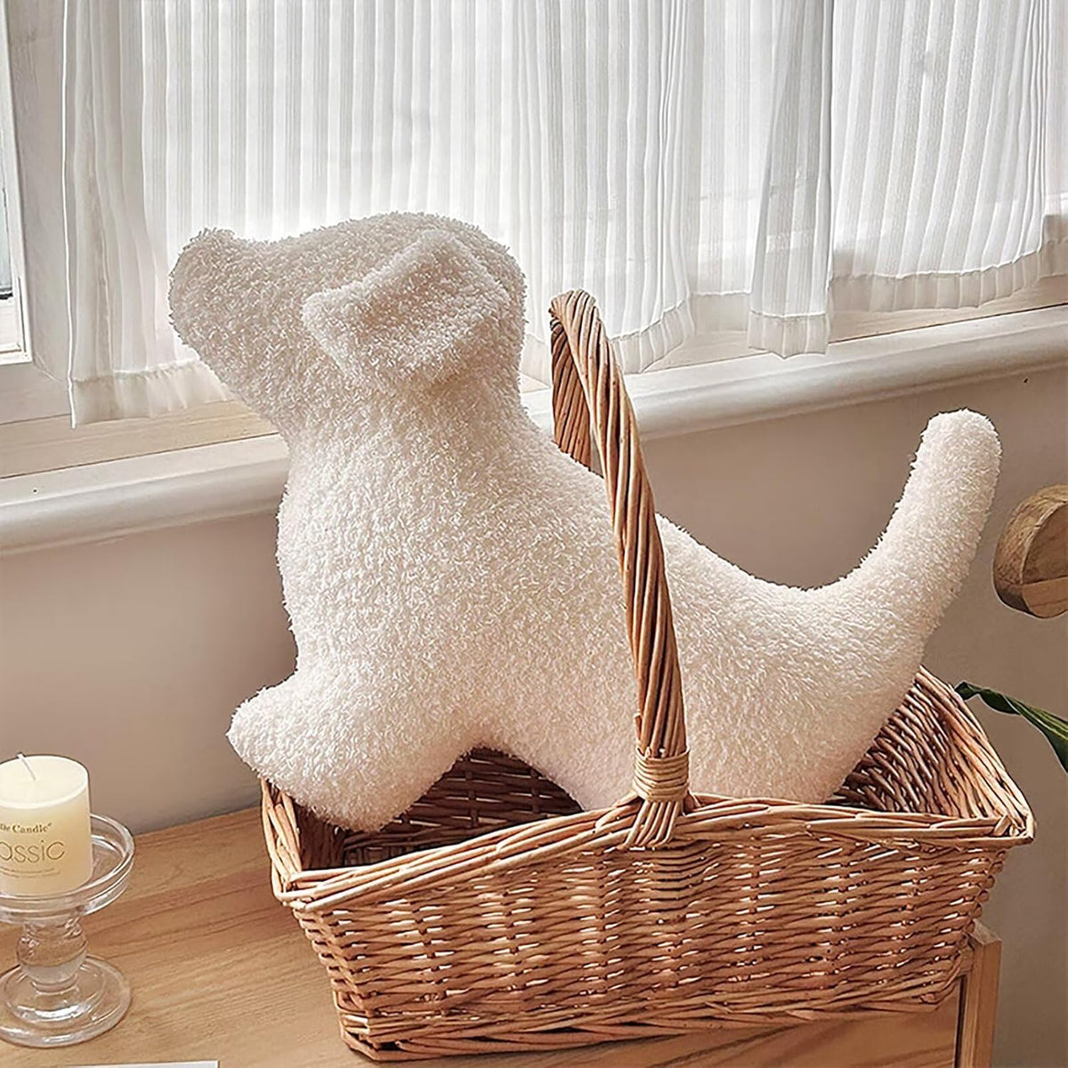 Animals Shaped Throw Pillow for Bed,Home Decorative Pillows for Bedroom Aesthetic,Soft Dog Pillow for Couch,Handmade Living Room Throw Pillow