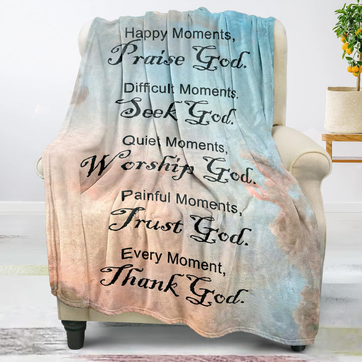 COMFAR Christian Gifts for Women Faith, Inspirational/Religious/Spiritual/Baptism Gifts for Adults/Girl, Soft Throw Blankets for Women/Men, First Holy Communion Gifts for Girls 40"x 50"