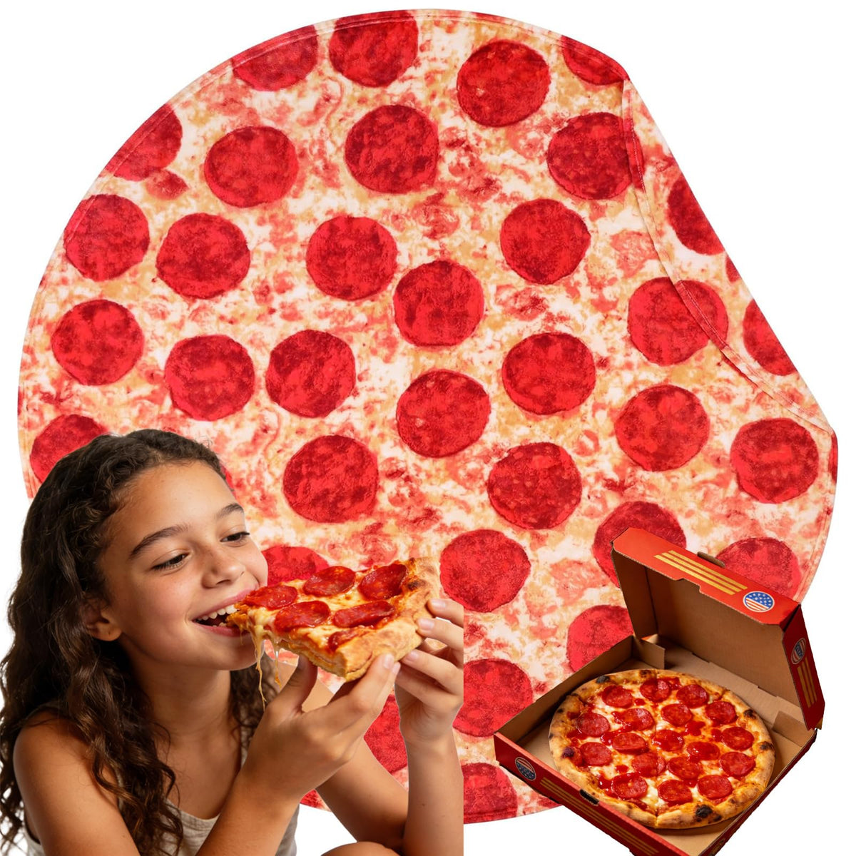 SeaRoomy Burrito Tortilla Blanket, Funny Food Throw Blanket, Round 47inches