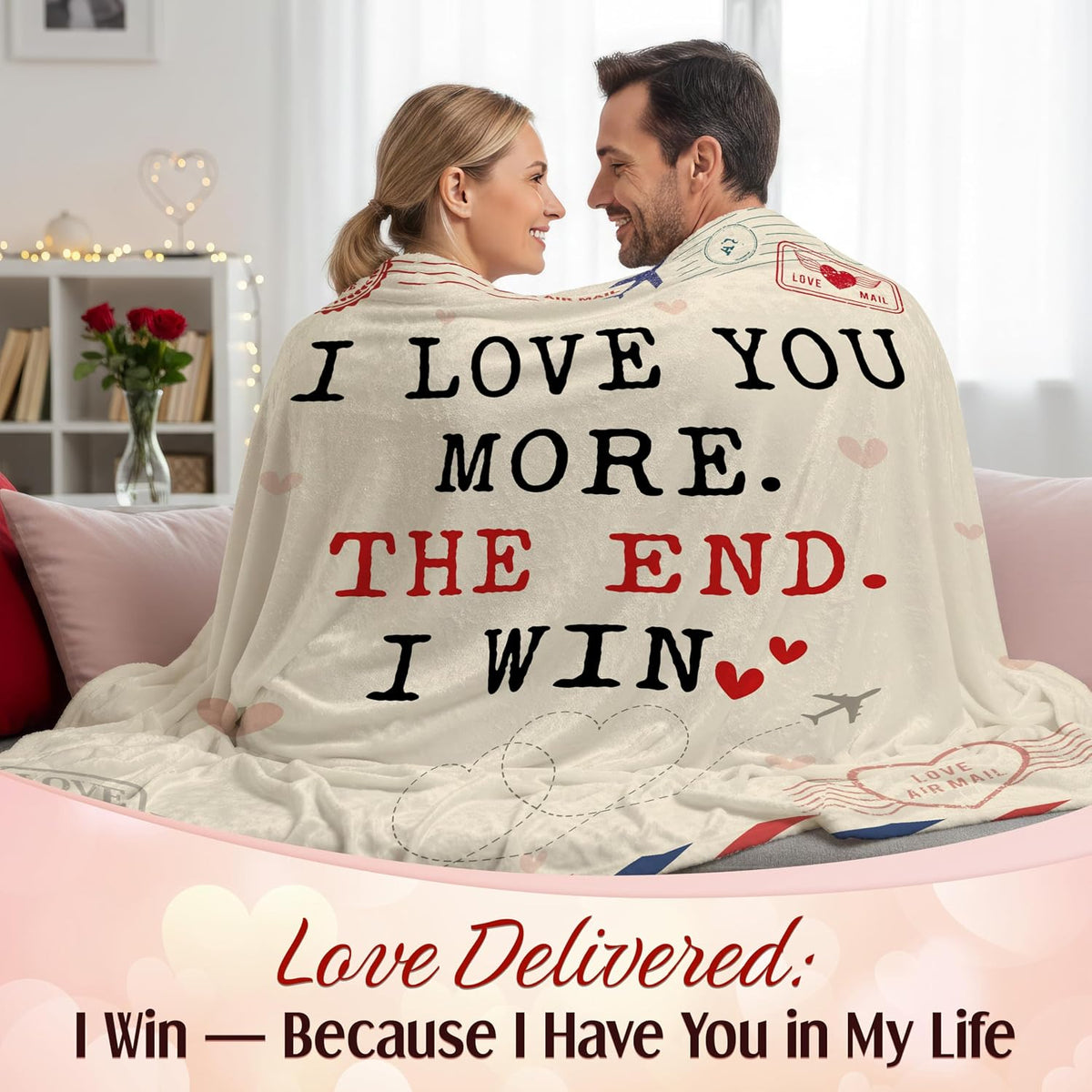 WRAPIX Anniversary Couple Gifts for Women Men - Soft Throw Blanket 50x60 in