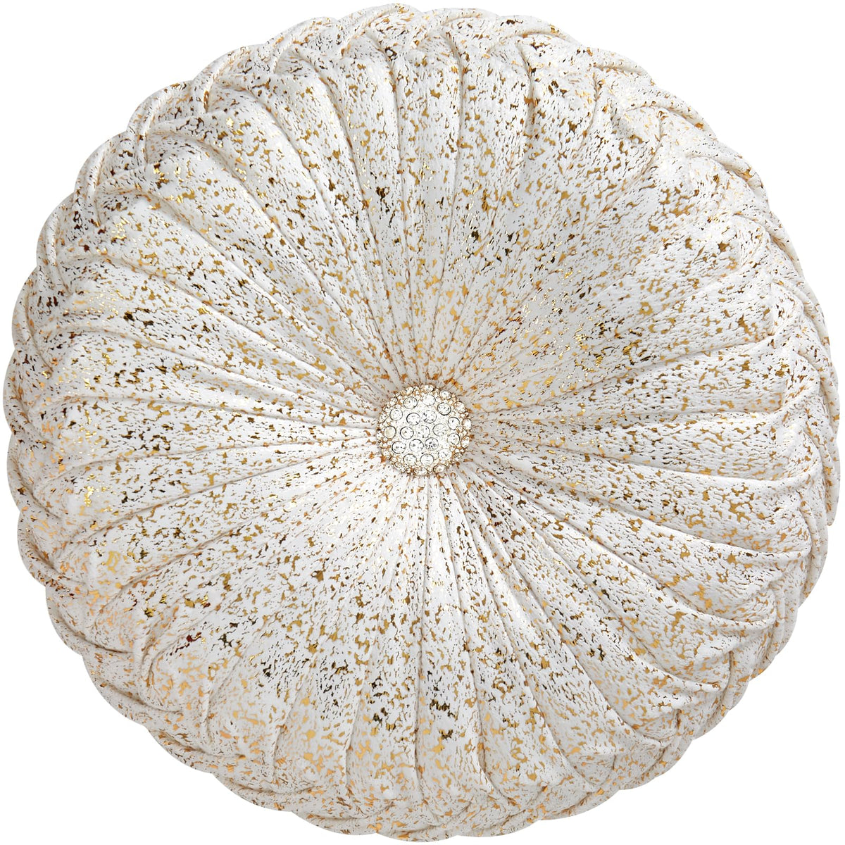 EUCIOR Gold Throw Pillows,Circular Pillow,Pumpkin Pleated Handmade Throw Pillows,Gold Pillows,Smooth Metallic Leather Decorative Pillows for Home Decor Bedroom Living Room Couch Bed Sofa