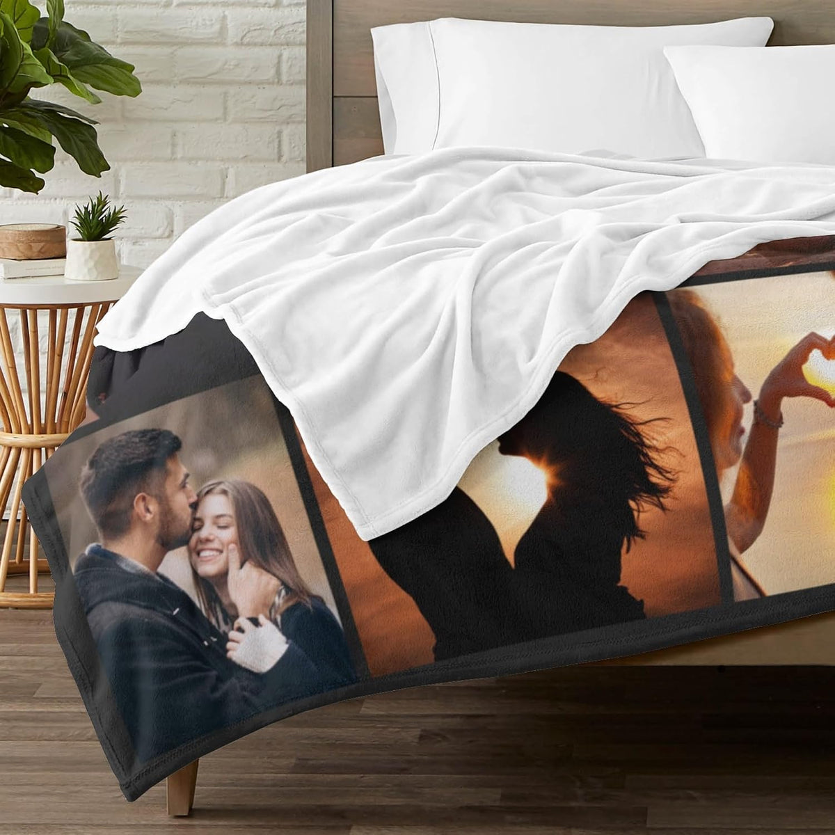 Printwoo Custom Blanket with Picture Customized Thow Blankets Personalized Blanket Customizable Blanket Photo Blankets Customize Gifts for Girlfriend Boyfriend Wife Husband Mom Couple