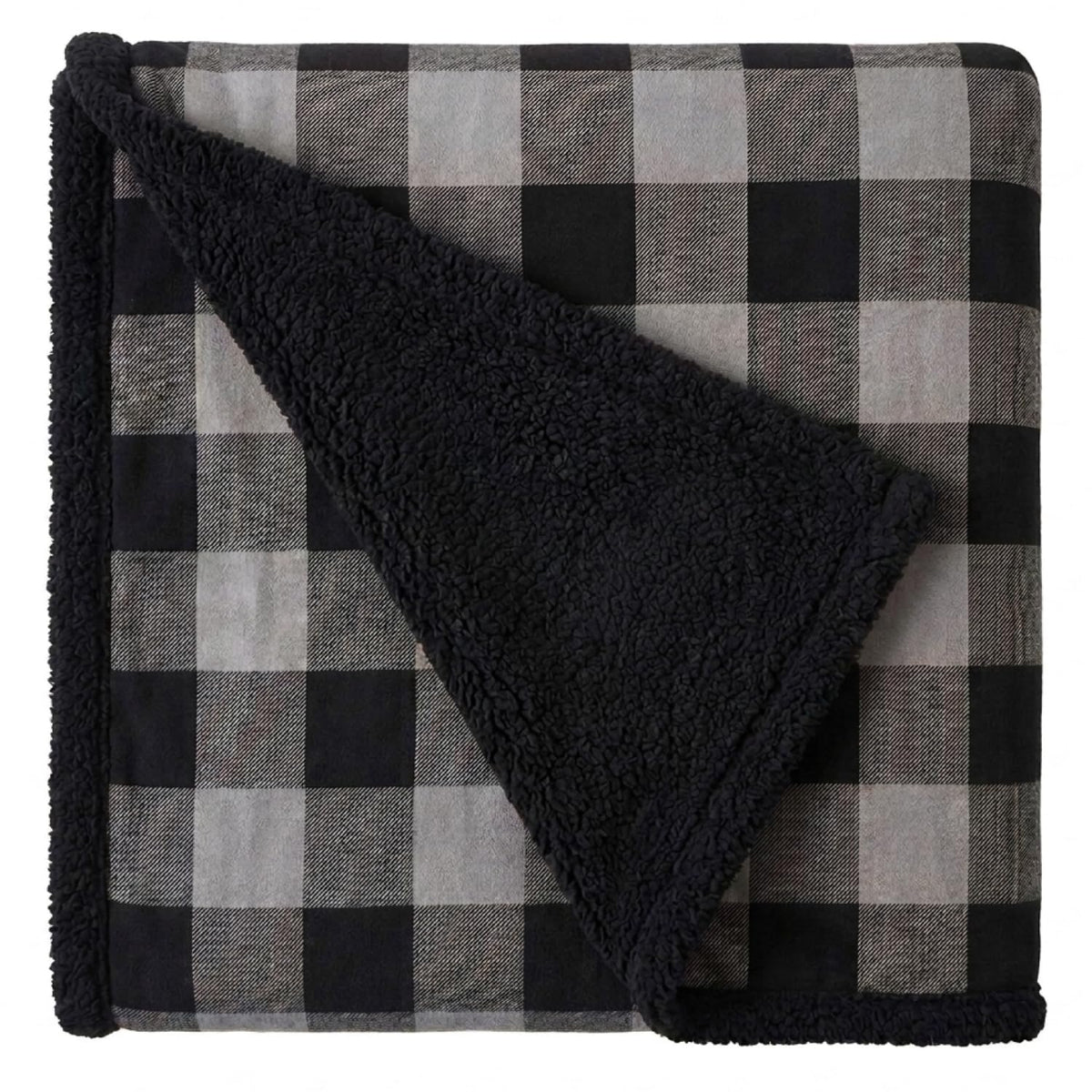 Eddie Bauer - Sherpa Reverse Throw Blanket for Bed or Couch, 50 x 60
