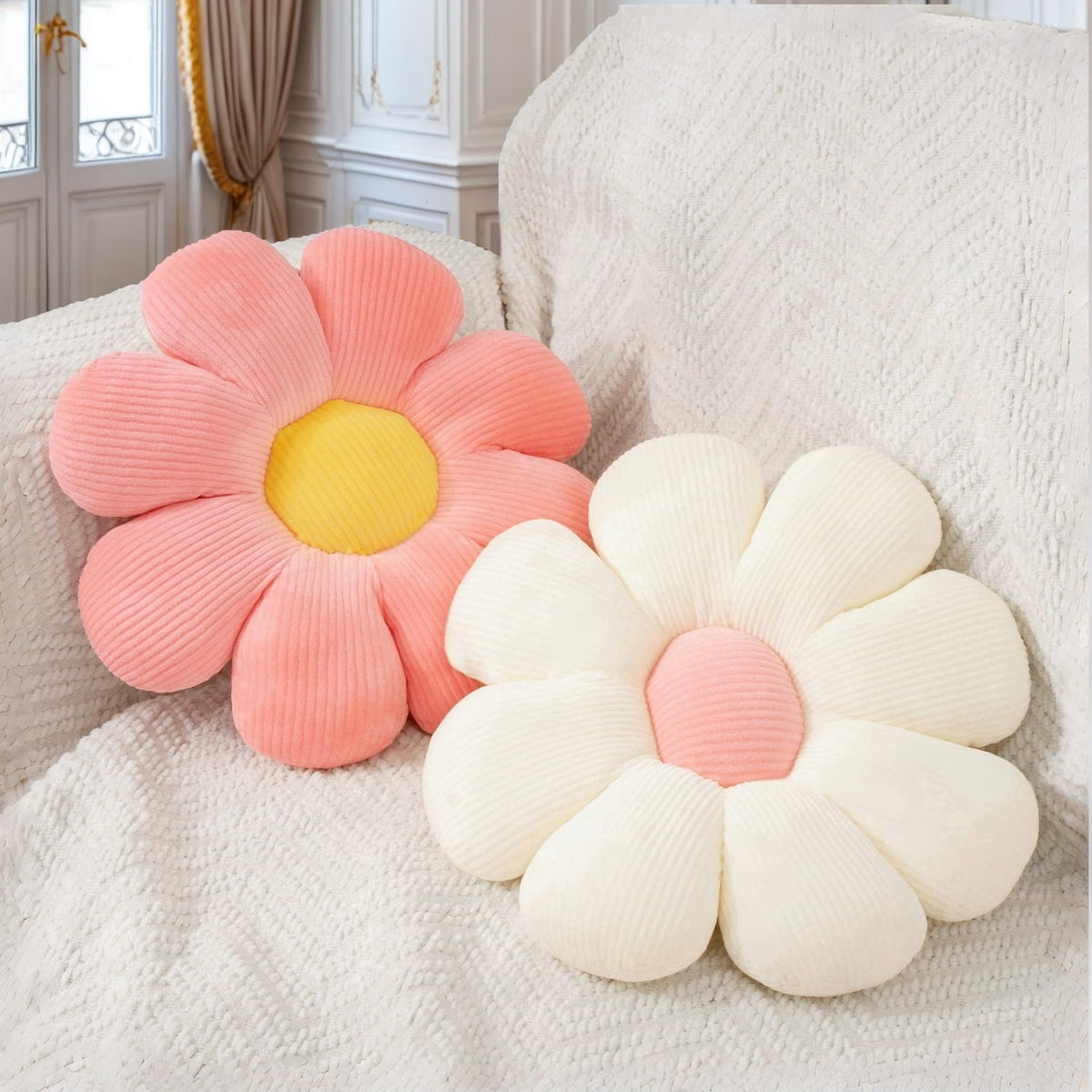 2 Pcs Flower Pillow Decorative Throw Pillows Set for Preppy Room Dorm Decor
