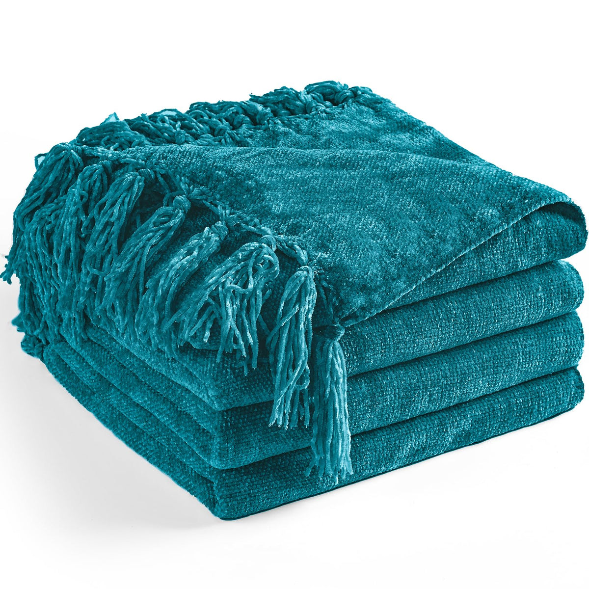 Chenille Throw Blanket for Couch 50" x 60", Olive Green