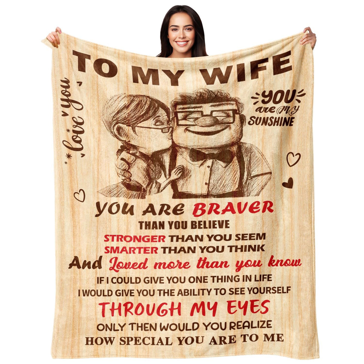 Anniversary Romantic Gifts for Women, To My Wife Blanket from Husband