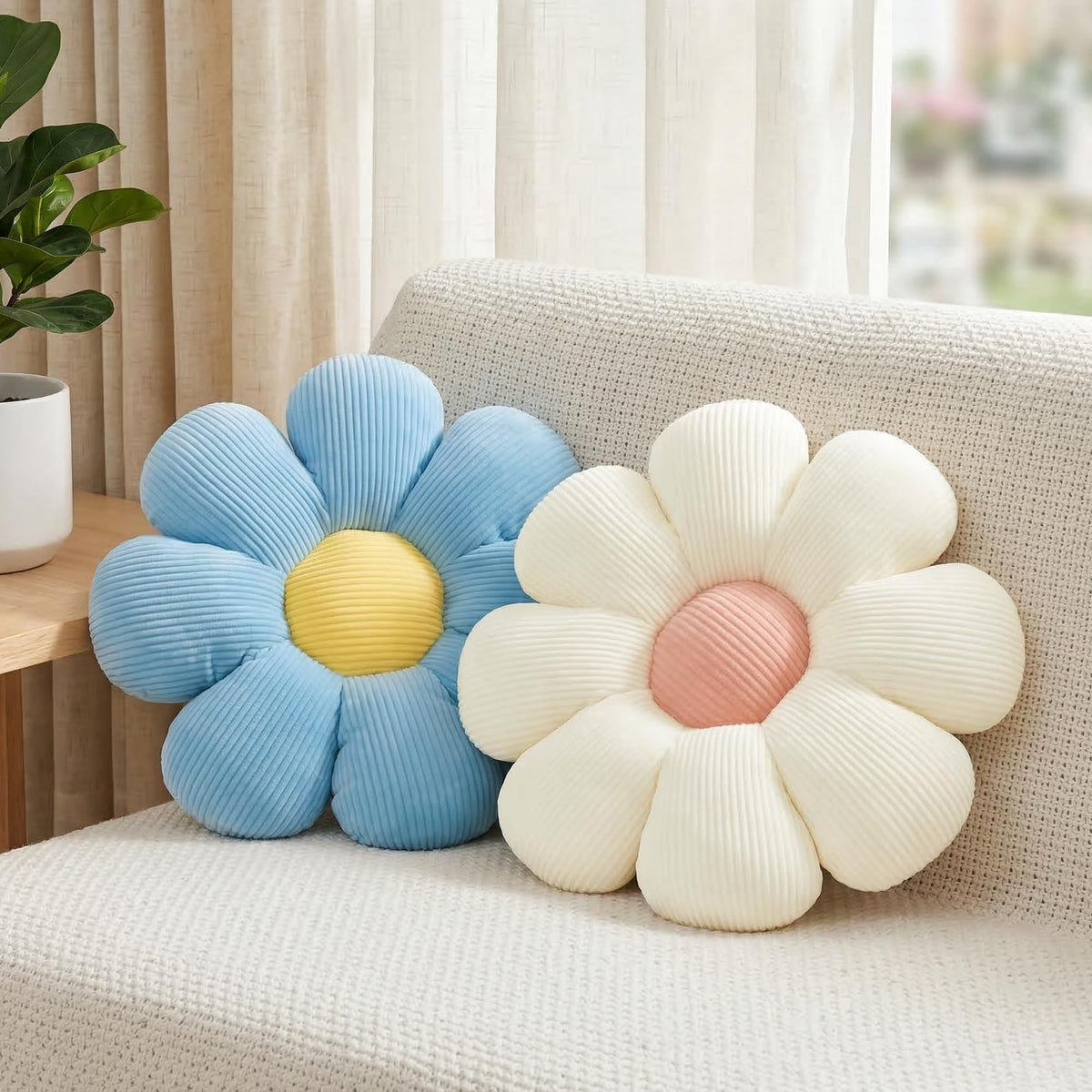 2 Pcs Flower Pillow Decorative Throw Pillows Set for Preppy Room Dorm Decor