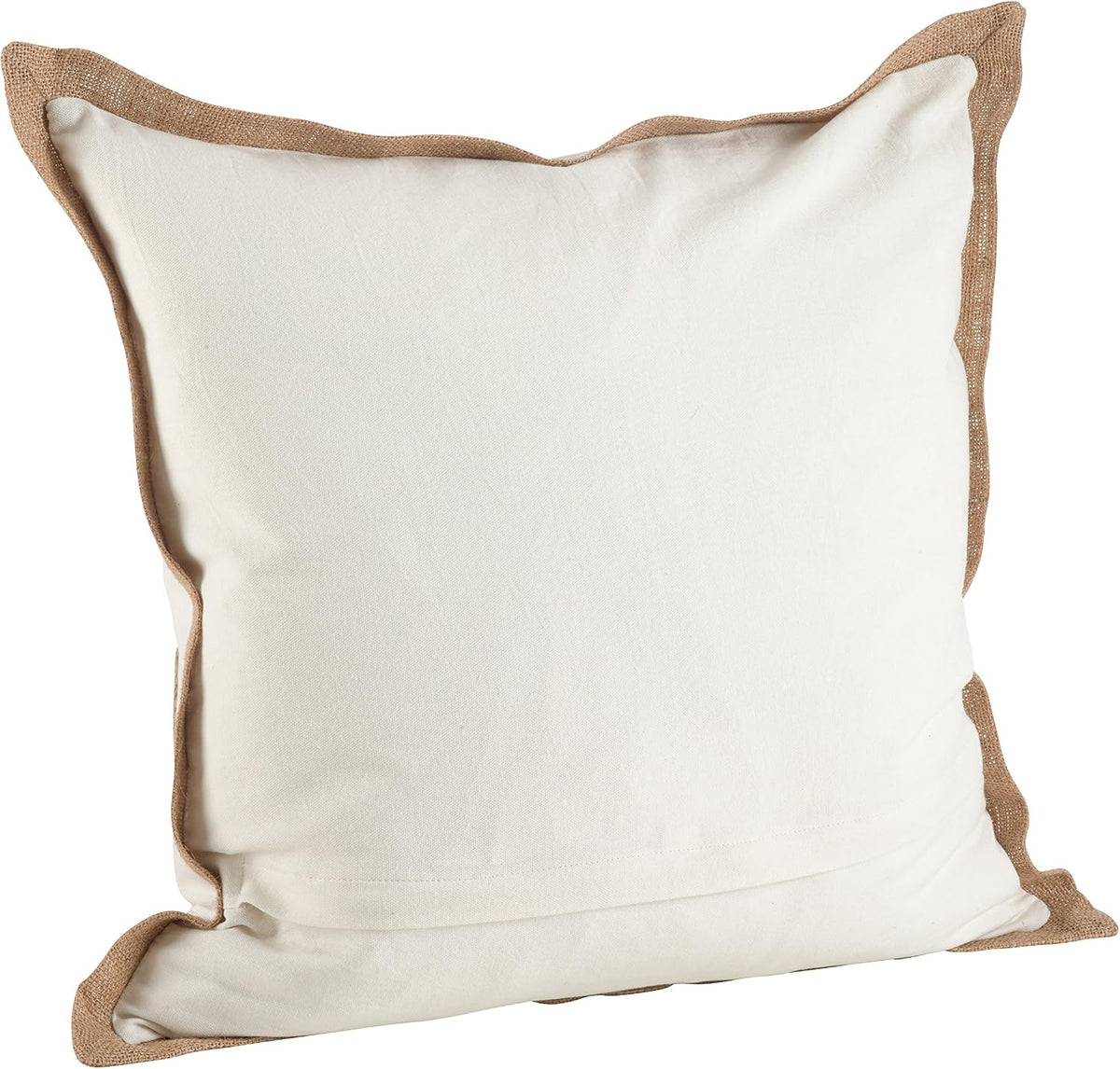 SARO LIFESTYLE Neptunian Coastal Throw Pillow – 20” x 20”, Woven Cotton Cover with Jute Trim, Zipper Closure, Down & Feather Insert – Spiral Shell, Navy Blue
