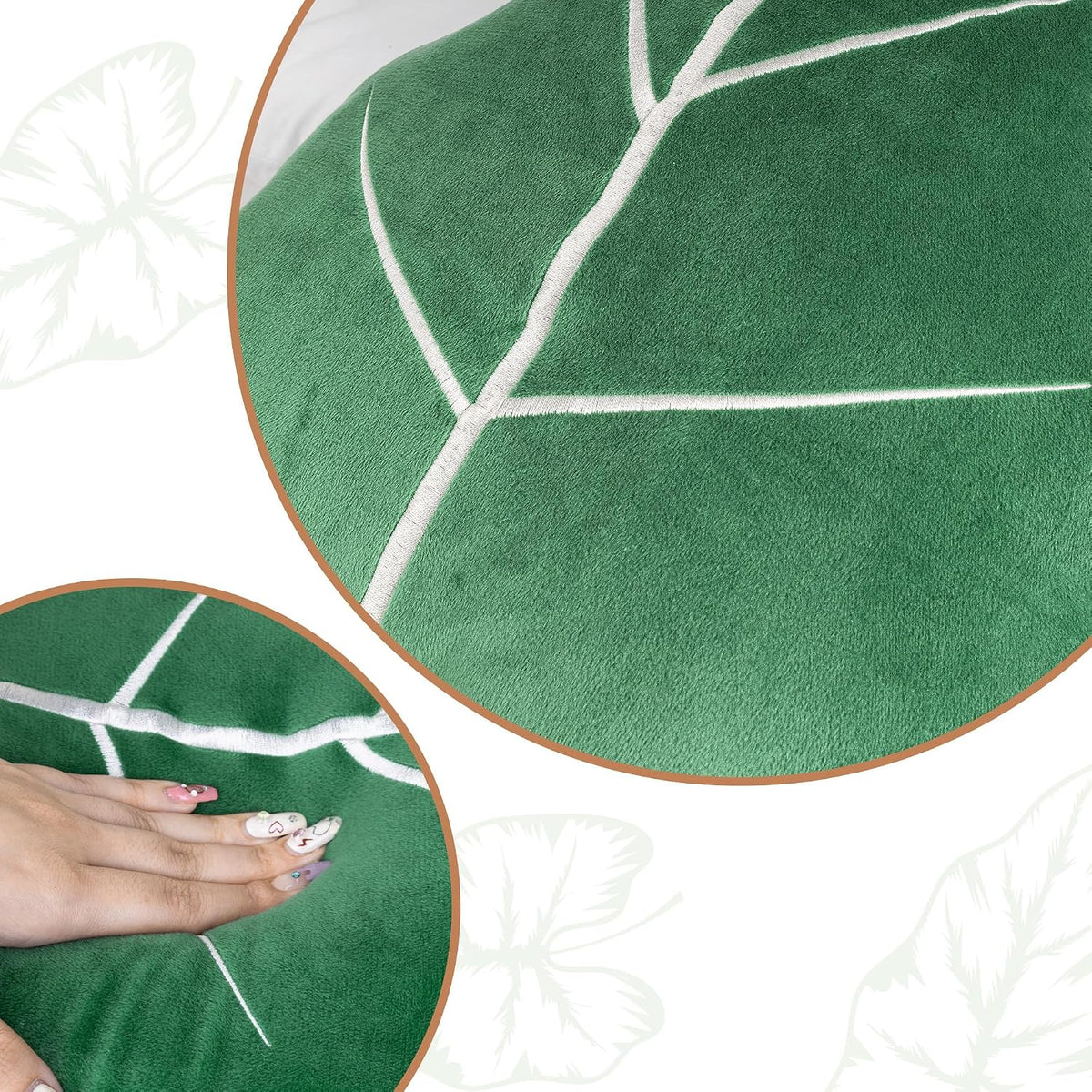 AELS Set of 2 3D Leaves Decorative Throw Pillows, 19"& 15" Philodendron Gloriosum Plush Pillow Set for Plant Lovers Garden Lovers, Living Room Bedroom Nursery Decor, Light Green & Dark Green
