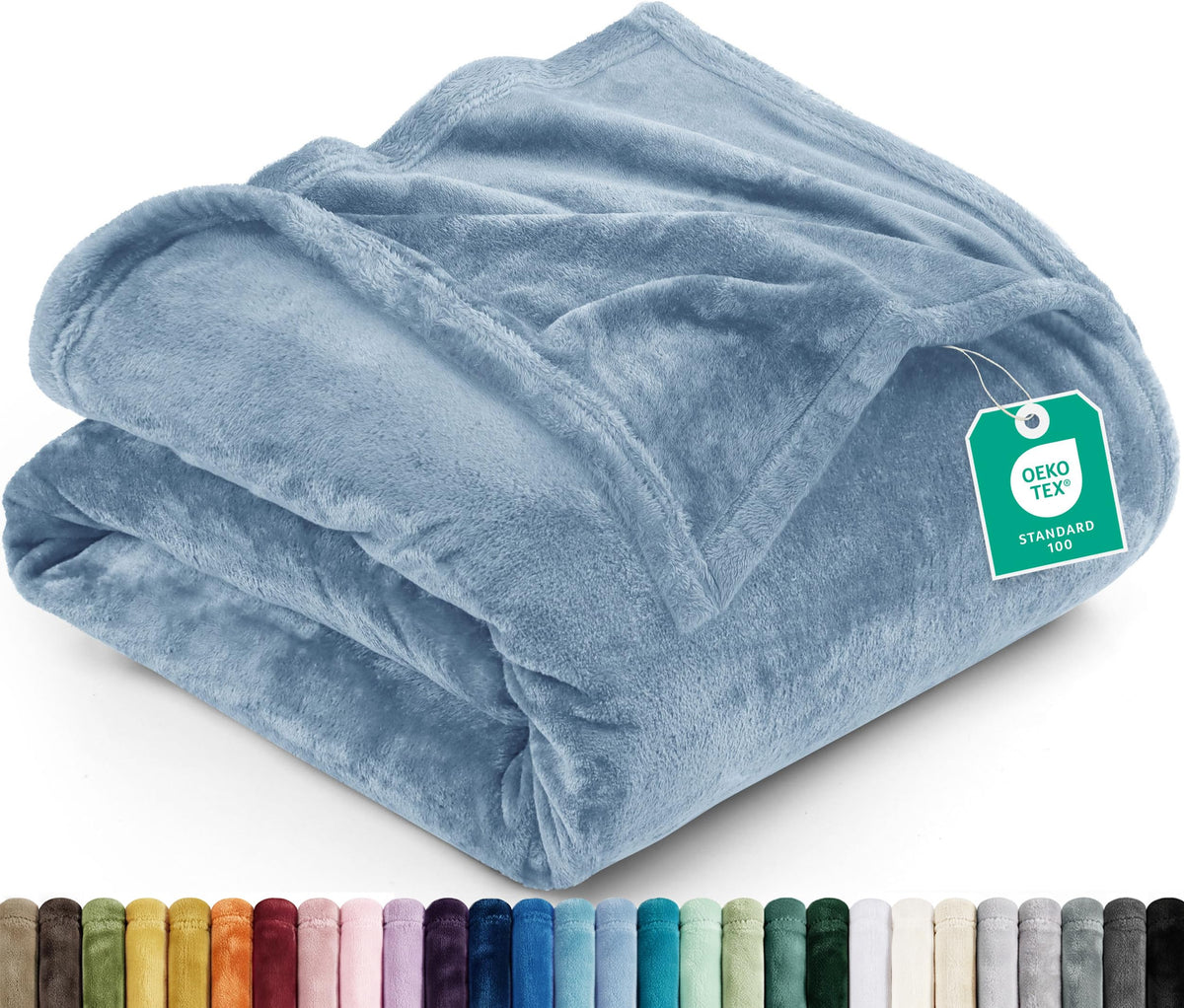Utopia Bedding Ultra Soft Fleece Bed Blanket Full Size Grey (90x84 Inches)
