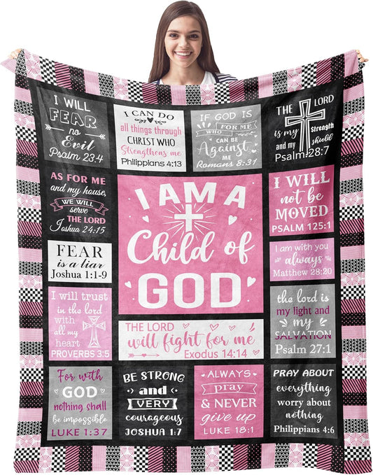 CUJUYO Christian Gifts for Women, Christian Birthday Gifts Blanket 60"x50"