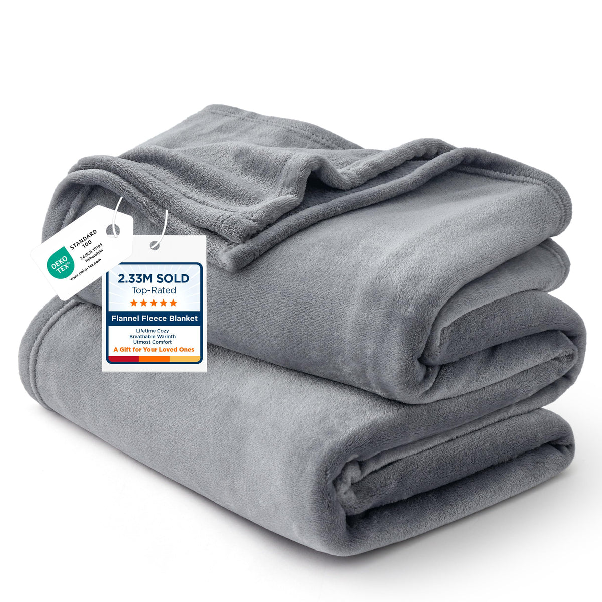 Bedsure Soft Fleece Throw Bed Blanket for Couch Grey - Lightweight Fuzzy Cozy Halloween Decorations Blankets and Throws for Sofa, Couch, Travel, Camping, 50x60 inches