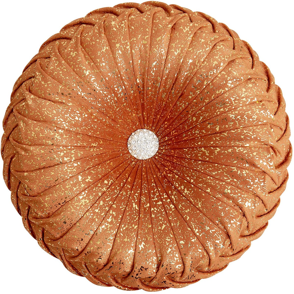 EUCIOR Gold Throw Pillows,Circular Pillow,Pumpkin Pleated Handmade Throw Pillows,Gold Pillows,Smooth Metallic Leather Decorative Pillows for Home Decor Bedroom Living Room Couch Bed Sofa