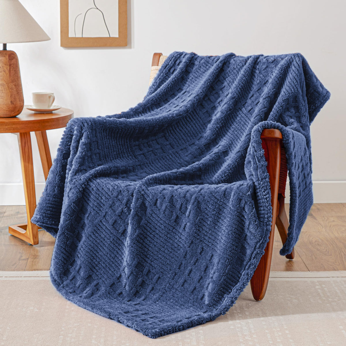 EXQ Home Turtle Shell Throw Blanket Beige for Couch Gentle Soft Fleece