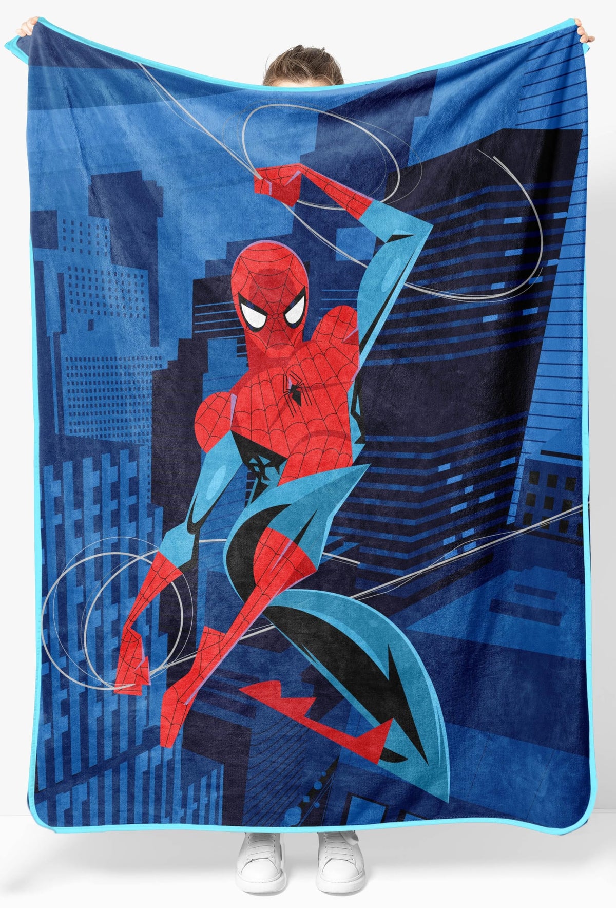 Sunny Side Up Marvel Spidey & His Amazing Friends Plush Travel Throw Blanket - Measures 40 x 50 Inches - Super Soft & Cozy Travel Accessories Features Miles Morales & Ghost Spider Gwen