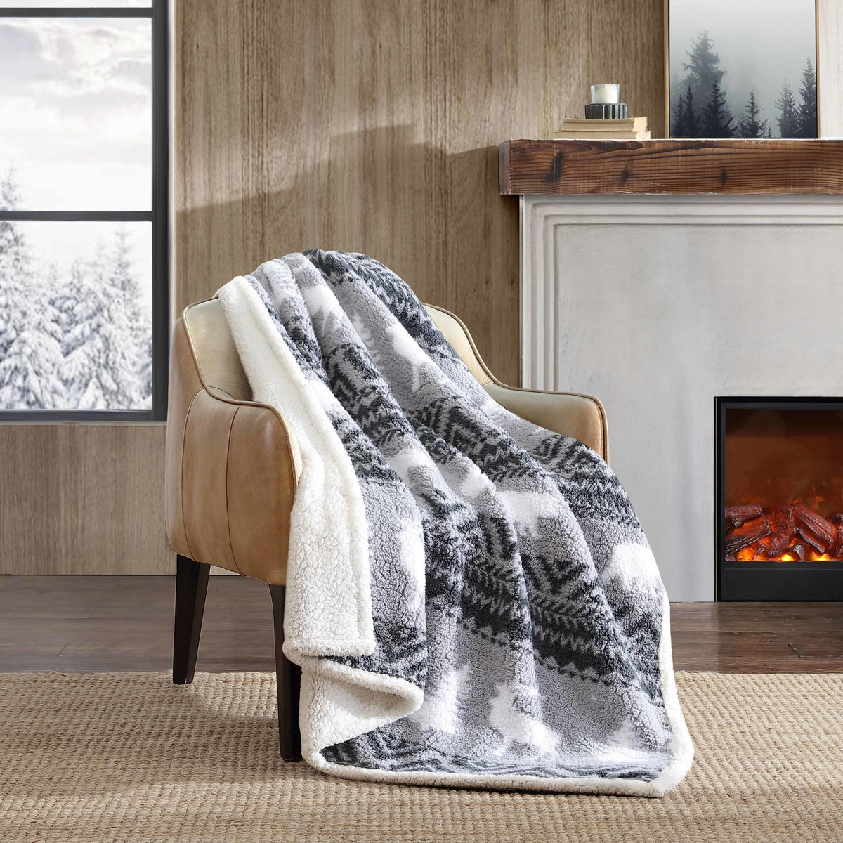 Eddie Bauer - Embossed Plush Throw Blanket for Couch or Bed, 50 x 60