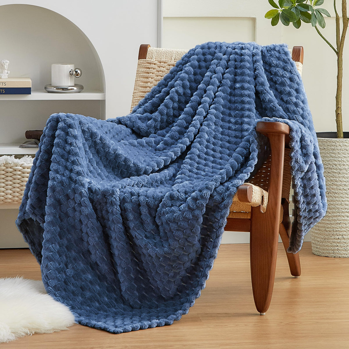 EXQ Home Turtle Shell Throw Blanket Beige for Couch Gentle Soft Fleece