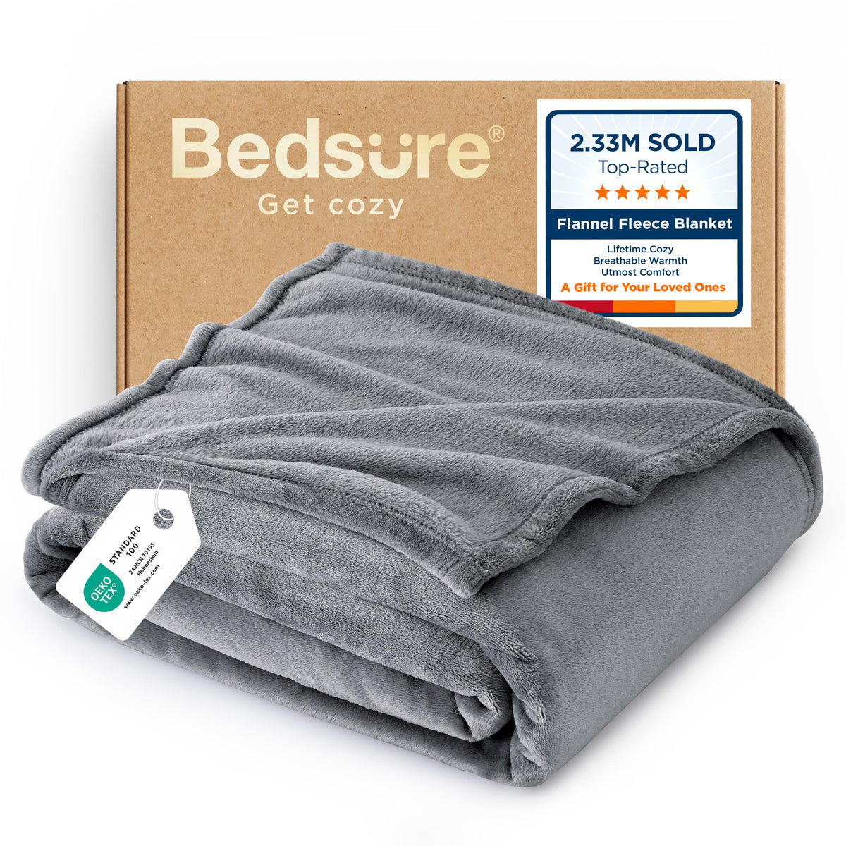Bedsure Soft Fleece Throw Bed Blanket for Couch Grey - Lightweight Fuzzy Cozy Halloween Decorations Blankets and Throws for Sofa, Couch, Travel, Camping, 50x60 inches