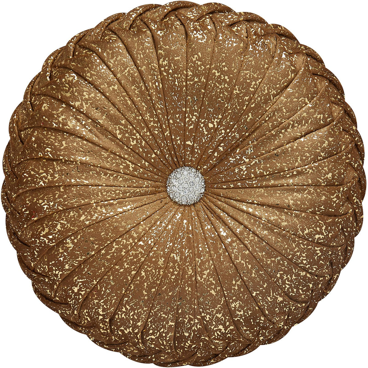 EUCIOR Gold Throw Pillows,Circular Pillow,Pumpkin Pleated Handmade Throw Pillows,Gold Pillows,Smooth Metallic Leather Decorative Pillows for Home Decor Bedroom Living Room Couch Bed Sofa