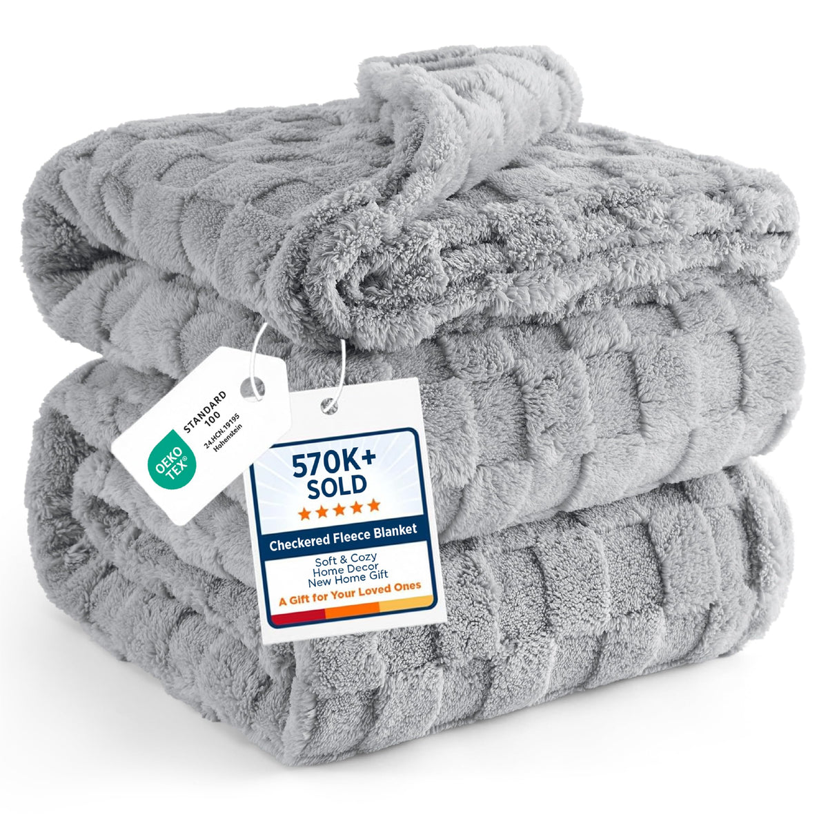 Bedsure Checkered Fleece Throw Blanket,Cute Home Decor,Sage Green,50"×60"