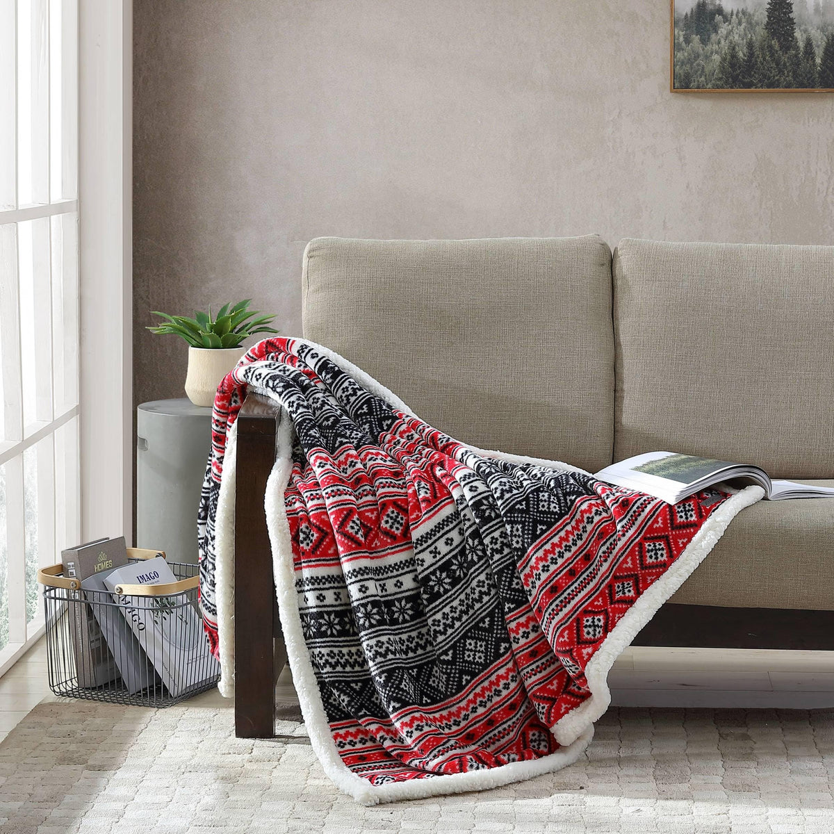 Eddie Bauer - Embossed Plush Throw Blanket for Couch or Bed, 50 x 60
